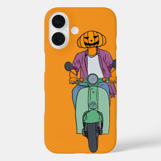 Coques Case-Mate iPhone Cavalier Citrouille sur Scooter Menthe (Verso)
