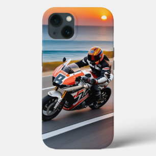 Case-Mate iPhone Case 🏍️ Cavalier de moto de sport sur une route panora