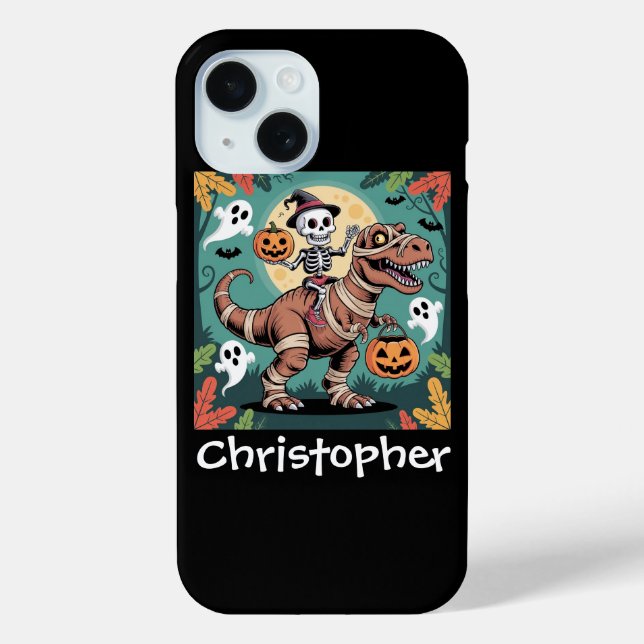 Coques Case-Mate iPhone Cavalier Dino Squelette – Squelette sur T-Rex Momi (Verso)