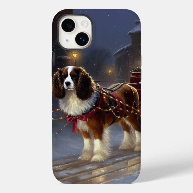 Coques Case-Mate iPhone Cavalier King Charles Spaniel Noël Fêtard (Verso)