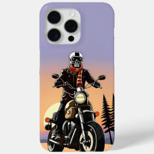 Coque Case-Mate iPhone 💀 Cavalier noir avec masque de crâne sur rue à gr