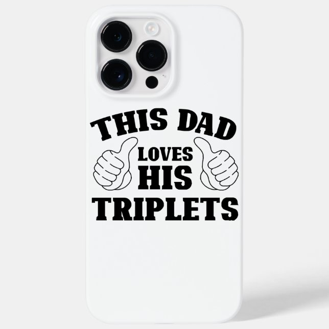 Coques Case-Mate iPhone Ce papa aime ses triplets - Cadeau pour papa avec  (Verso)