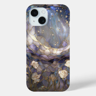 Coque Case-Mate iPhone Céleste Lune et verre floral