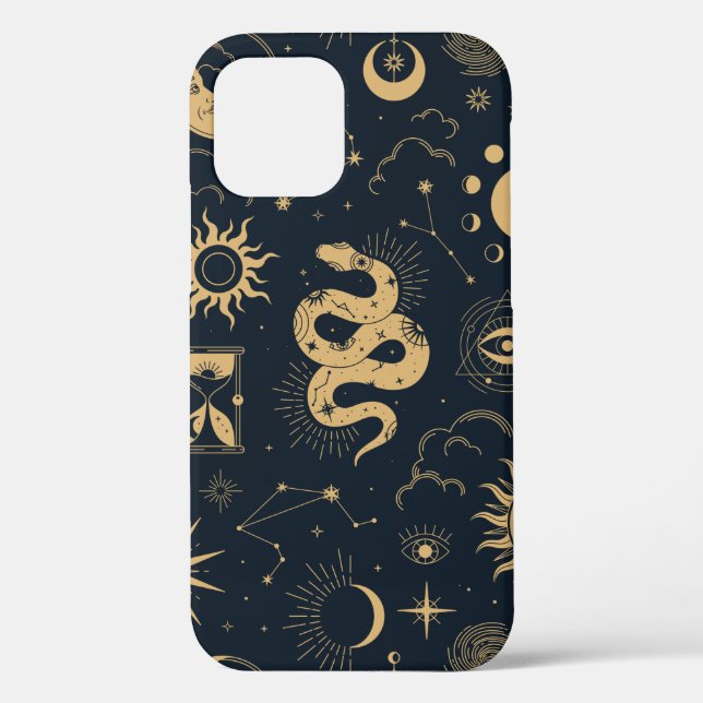 Coques Case-Mate iPhone Celestial boho seamless pattern  (Verso)