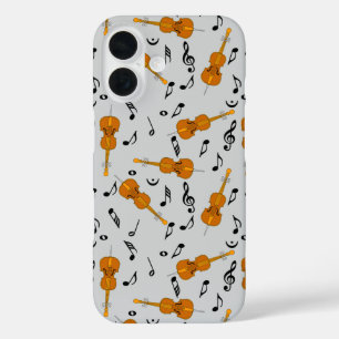 Coque Pour iPhone 16 Cellos et Black Music Notes