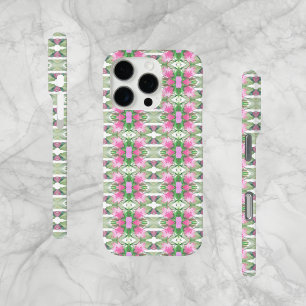 Coque iPhone 16 Pro Cellule Abstraite Sage et Fleurs roses
