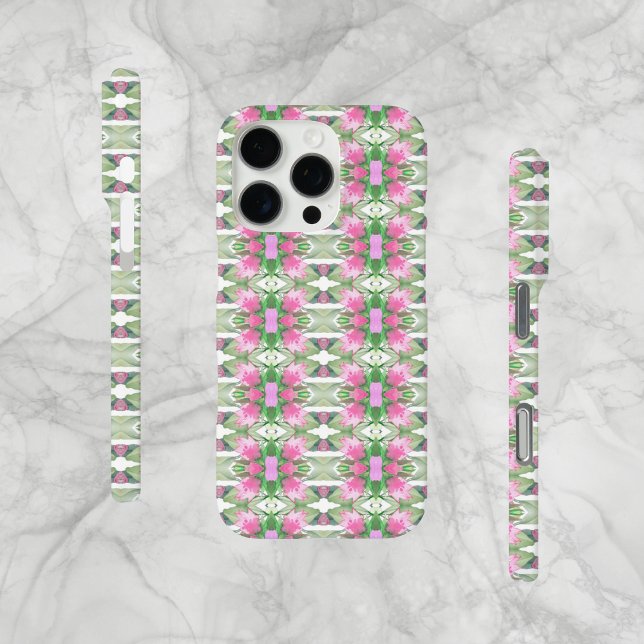 Coques Case-Mate iPhone Cellule Abstraite Sage et Fleurs roses (Original design. Abstract sage and pink florals. iPhone Case-Mate.)