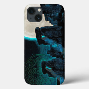 iPhone 13 Coque Celtic Stonehenge, Moon & Stars Astronomy Royaume-