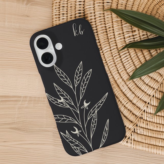 Coques Case-Mate iPhone Cendrée | Monogramme botanique mystique (Créateur téléchargé)