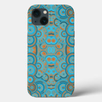 Cercle Concentré Dégradé Orange Rust Turquoise