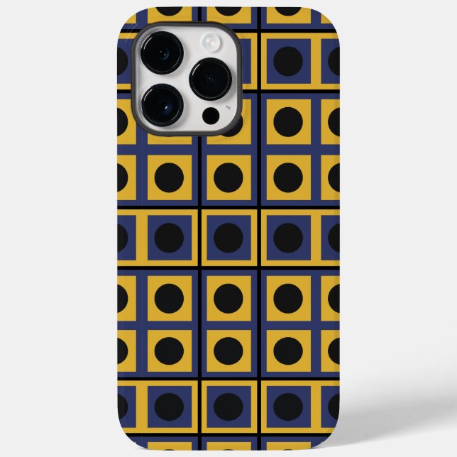 Coques Case-Mate iPhone Cercle de Carré bleu jaune (Verso)