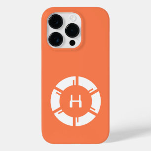Coque Case-Mate iPhone Cercle Futuriste Avec Monogramme Sci-Fi Orange