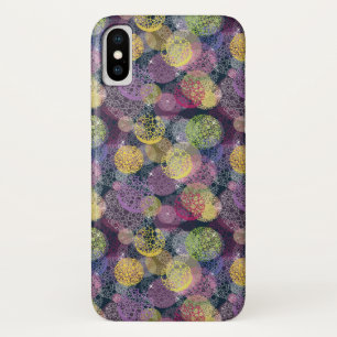 Coque iPhone X Cercle mignon abstrait de point de polka