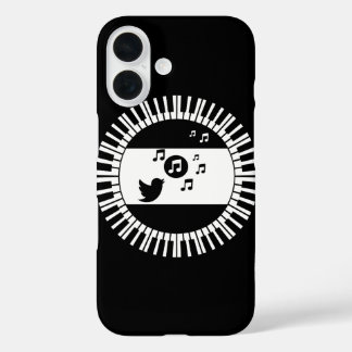 Coque Pour iPhone 16 Cercle Piano Keys et Songbird