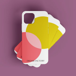 Coque Case-Mate iPhone Cercles Abstraits modernes Yellow Pink Minimaliste