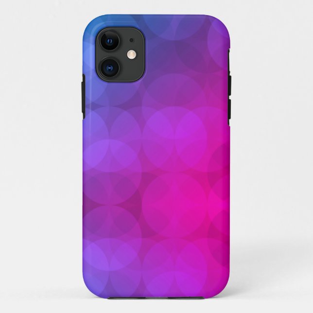 Coques Case-Mate iPhone Cercles Abstraits violets et magenta (Dos)