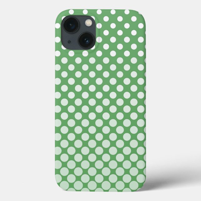 Coques Case-Mate iPhone Cercles blancs en cascade sur fond vert citron (Verso)