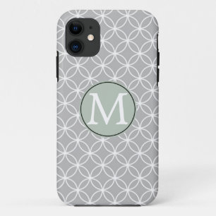 Coque iPhone 11 Cercles blancs et gris