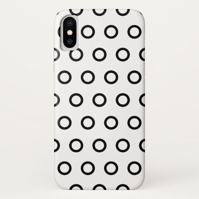 Coques Case-Mate iPhone Cercles blancs et noirs (Dos)