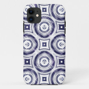 Etui iPhone Case-Mate Cercles bleu foncé vintage Abstraits