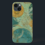 Coque Case-Mate iPhone Cercles bleus et jaunes<br><div class="desc">Des cercles bleus et jaunes peuplent cette oeuvre extraordinaire de Megan Meagher. Un vert citron est l'arrière - plan des cercles colorés. Obtenez une copie de cette grande impression dès aujourd'hui!</div>