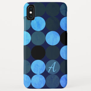 Case-Mate iPhone Case Cercles bleus et monogrammes modernes
