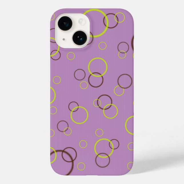 Coques Case-Mate iPhone Cercles bruns chaux simples Motif violet pourpre (Verso)