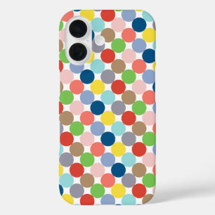 Coque Pour iPhone 16 cercles colorés de couleur pastel...