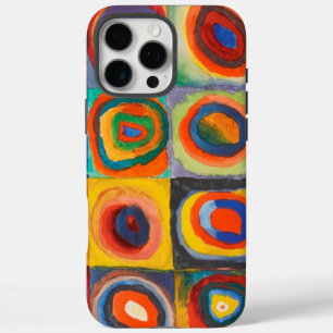 Coque iPhone 16 Pro Max Cercles concentrés Carré de Kandinsky