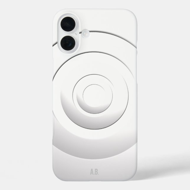 Coques Case-Mate iPhone Cercles cool Blanc moderne avec initiales personna (Verso)