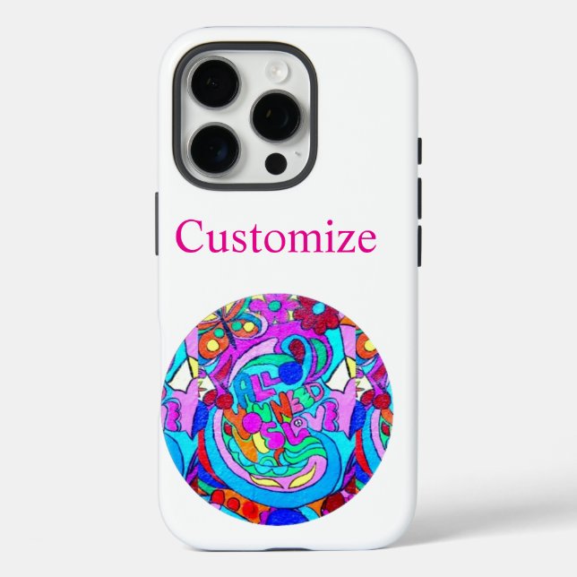 Coques Case-Mate iPhone cercles d'amour super hippie (Verso)