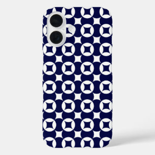 Coque Pour iPhone 16 Cercles de chevauchement bleu oriental Shippo géom
