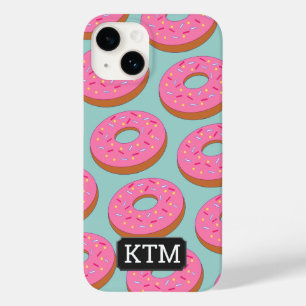 Coque Case-Mate iPhone Cercles de Donut de dessin animé avec Topping rose
