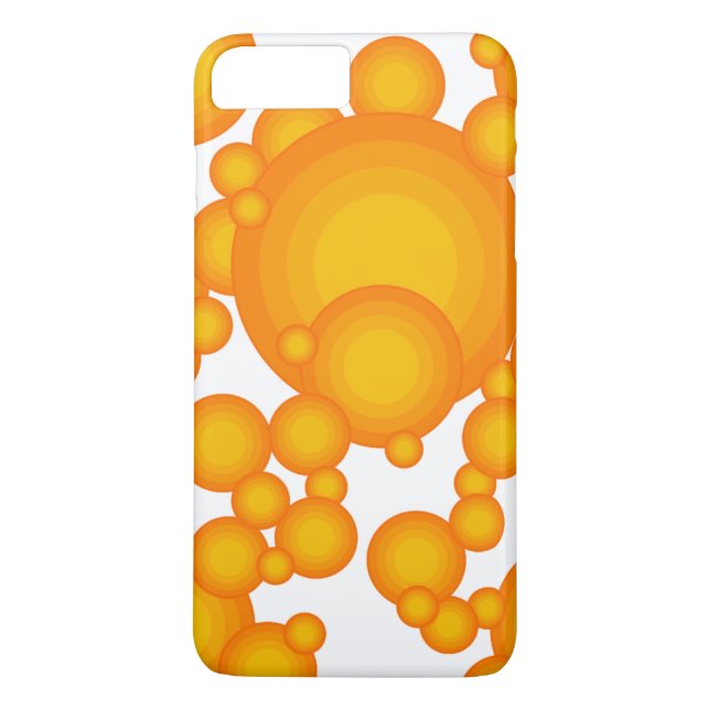 Coques Case-Mate iPhone Cercles de style Oranger 70s comme des bulles (Dos)