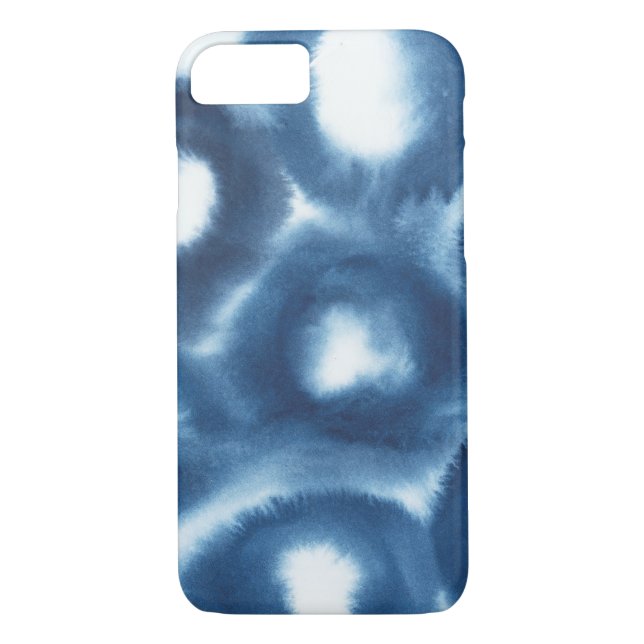 Coques Case-Mate iPhone Cercles d'impression d'aquarelle Indigio (Dos)
