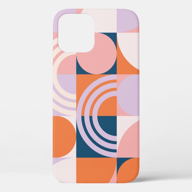 Coques Case-Mate iPhone Cercles du milieu du siècle : Motif géométrique (Verso)