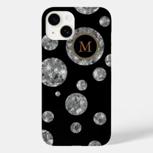 Coques Pour iPhone Cercles en diamant sur noir, personnalisées