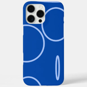 Coque iPhone 16 Pro Max Cercles et boucle sur bleu