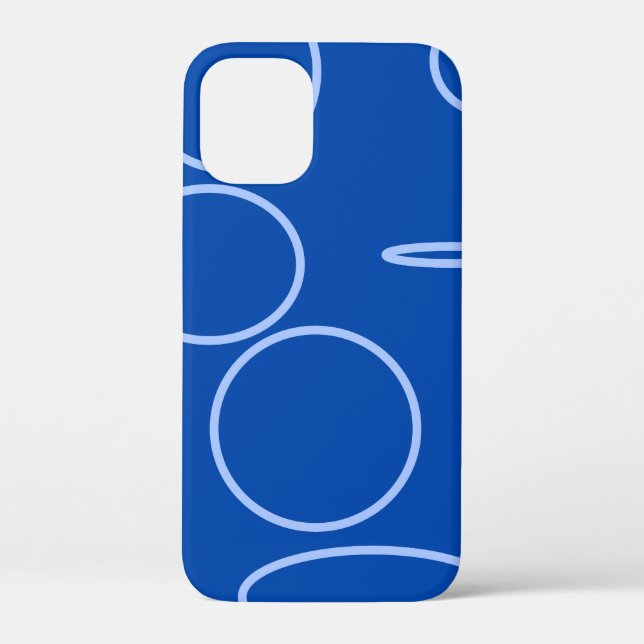 Coques Case-Mate iPhone Cercles et boucles sur bleu (Verso)