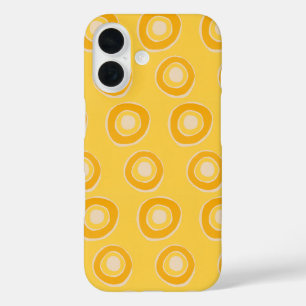 Coque Pour iPhone 16 Cercles Jaunes Abstrait
