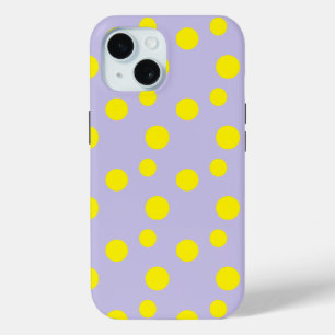Coque Case-Mate iPhone Cercles jaunes sur motif pourpre