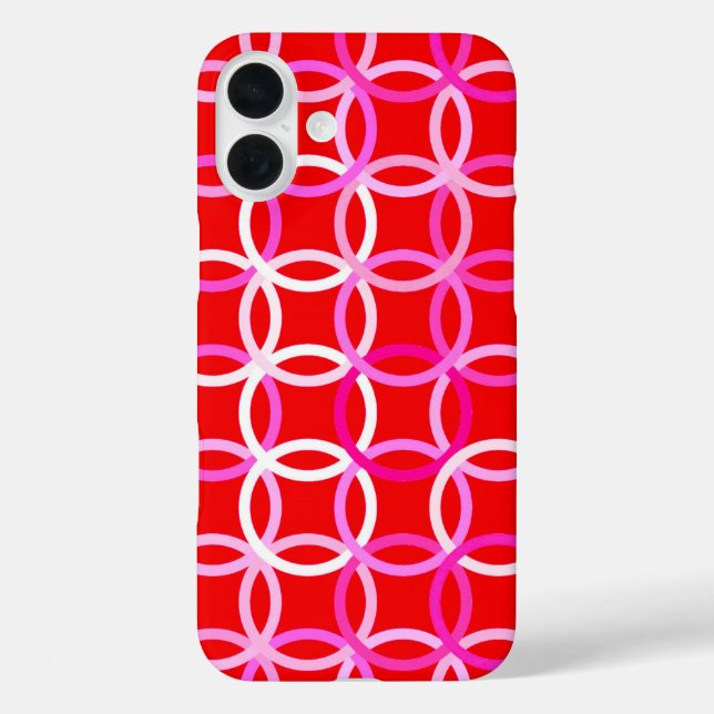Coques Case-Mate iPhone Cercles modernes du milieu du siècle, rouge foncé  (Verso)