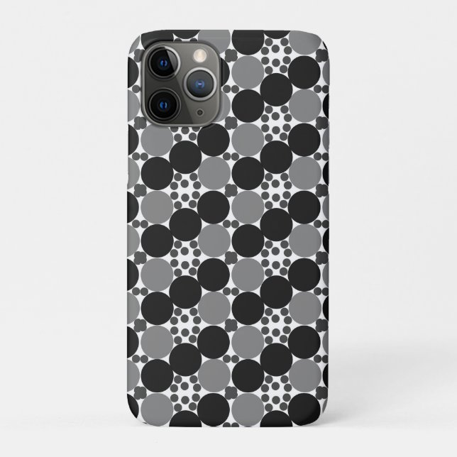Coques Case-Mate iPhone Cercles Monochromes : Noir Abstrait Blanc Et Gris, (Dos)