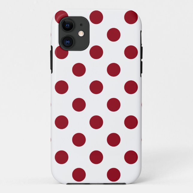 Coques Case-Mate iPhone Cercles Pois rouges Crimson (Dos)