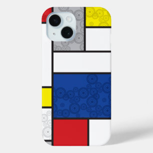 Coque Pour iPhone 15 Cercles Rétro Mondrial Minimaliste De Stijl Mod Ar