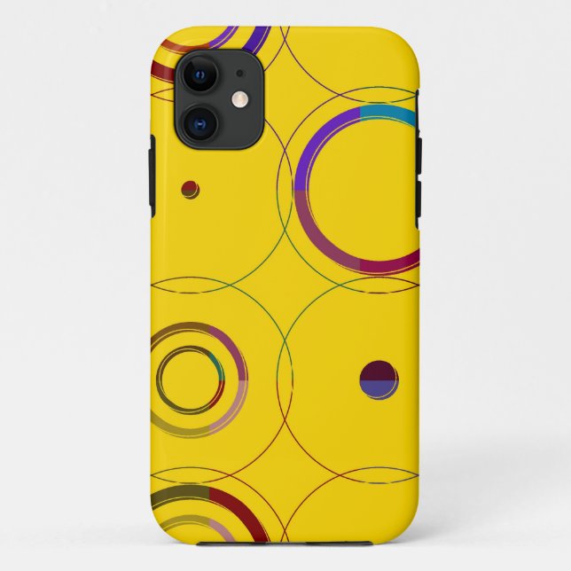 Coques Case-Mate iPhone Cercles rétro motif continu (Dos)
