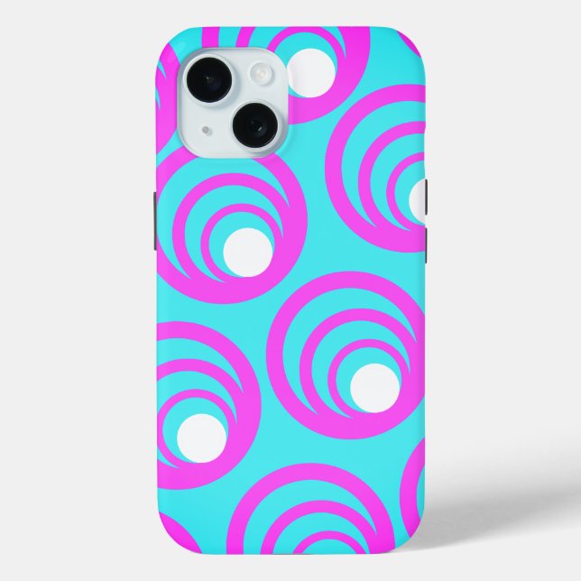 Coques Case-Mate iPhone Cercles roses Cercle intérieur blanc (Verso)