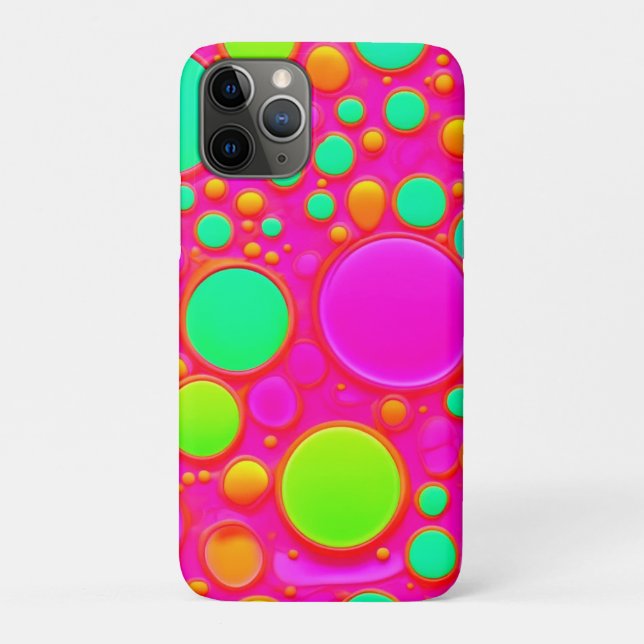 Coques Case-Mate iPhone Cercles roses et verts (Dos)