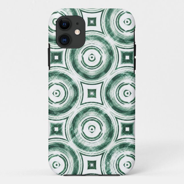 Coques Case-Mate iPhone Cercles verts vintages Abstraits (Dos)