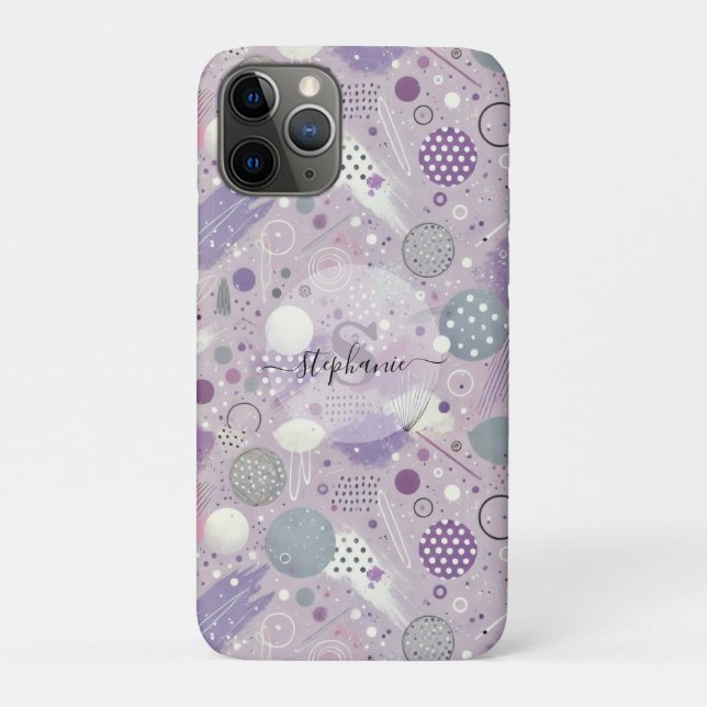 Coques Case-Mate iPhone Cercles violets Abstraits avec accents de bandes d (Dos)